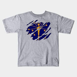 Tear Away Indiana Flag Kids T-Shirt